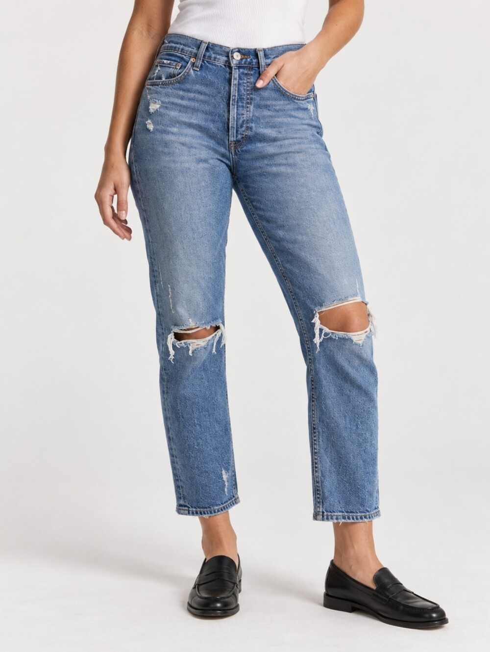 Citizens of Humanity Charlotte Crop Jeans High Rise Distressed 27